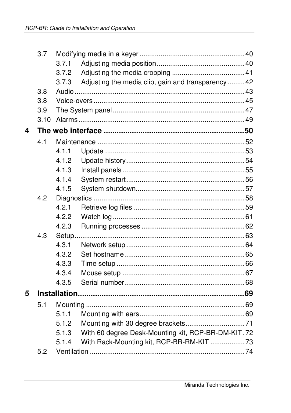 Grass Valley Branding Panel User Manual | Page 6 / 87