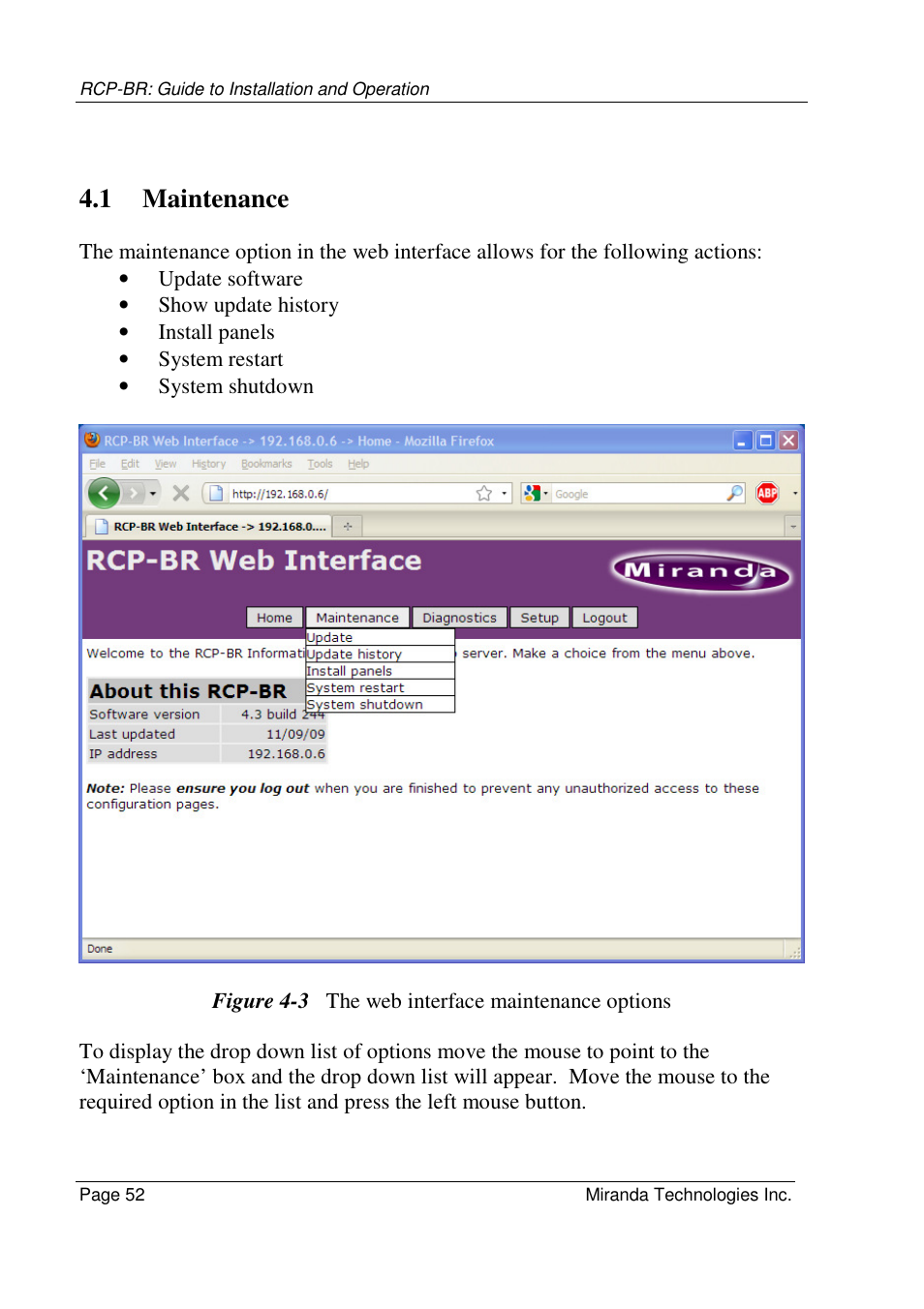 1 maintenance | Grass Valley Branding Panel User Manual | Page 60 / 87