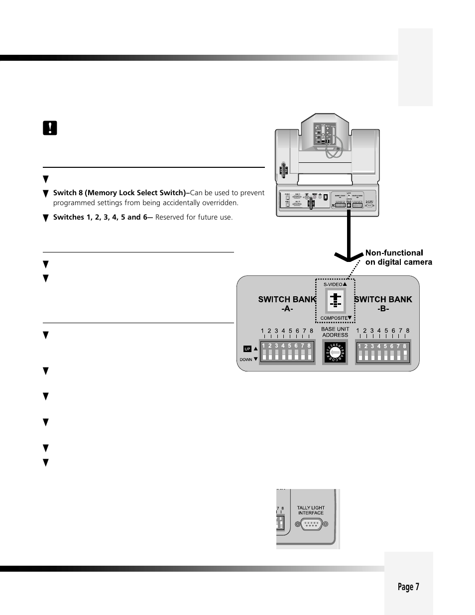 Cameraman configuration switches | Grass Valley 3-CCD CameraMan Rev A User Manual | Page 10 / 33