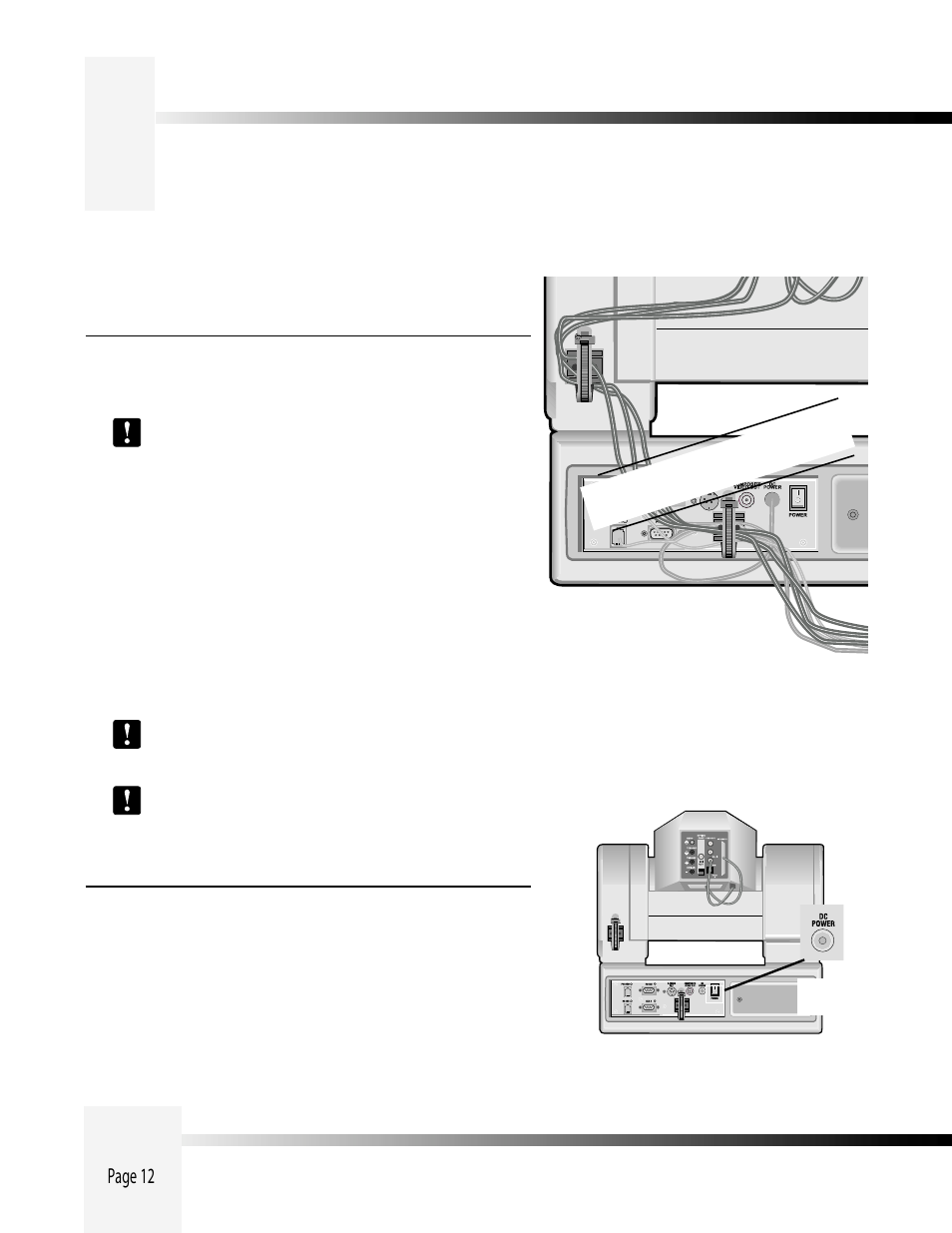 Cable restraint and system power, Page 12 | Grass Valley 3-CCD CameraMan Rev A User Manual | Page 15 / 33