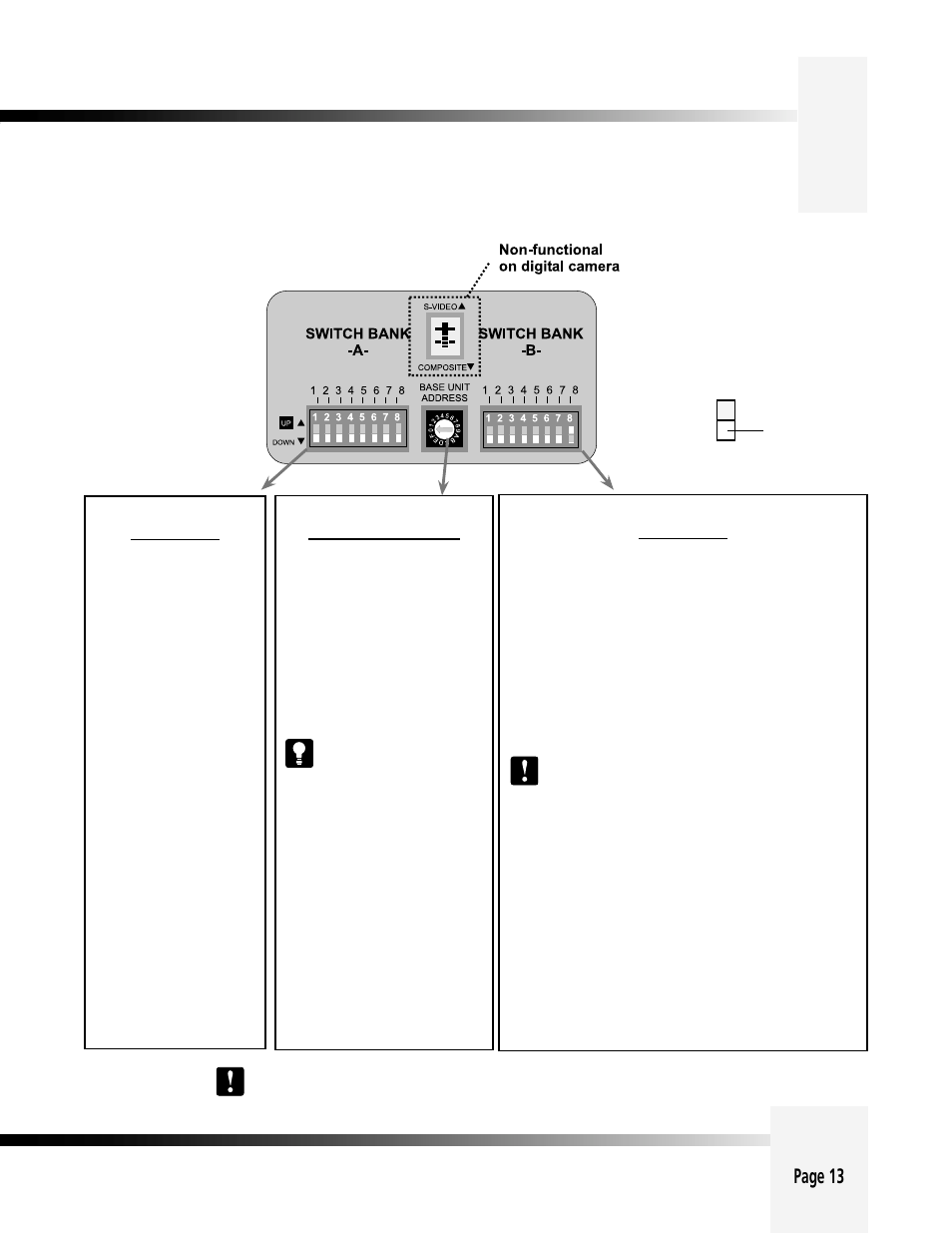 Switch configuration, Page 13 | Grass Valley 3-CCD CameraMan Rev A User Manual | Page 16 / 33