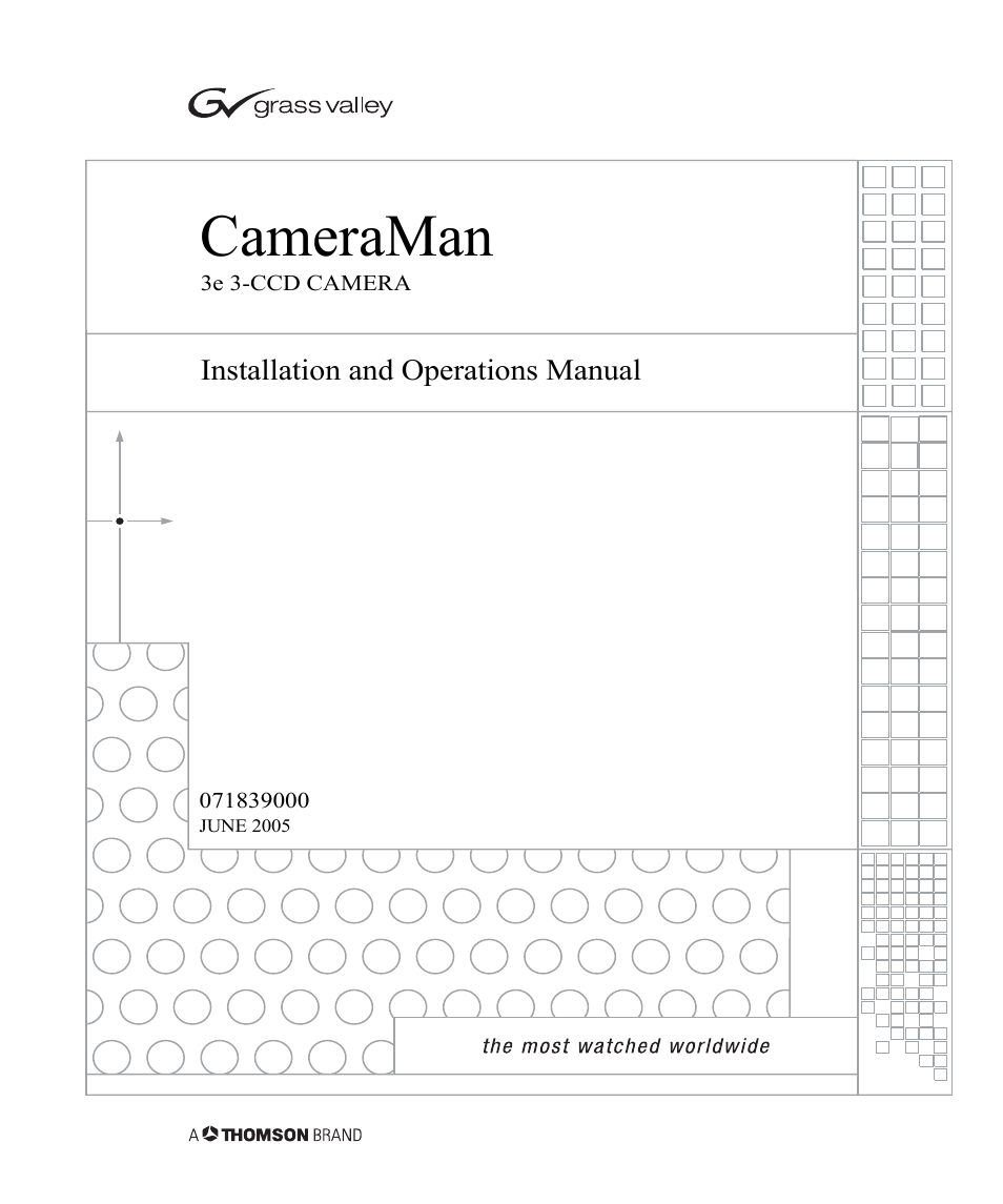 Grass Valley 3e CameraMan User Manual | 58 pages