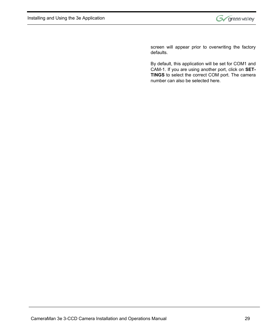 Grass Valley 3e CameraMan User Manual | Page 37 / 58