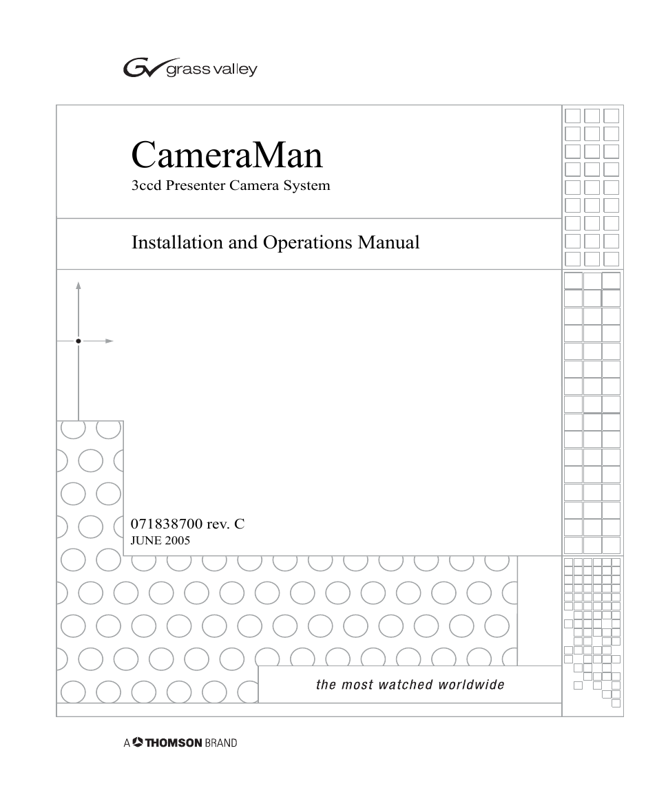 Grass Valley 3-CCD CameraMan Rev.C User Manual | 70 pages