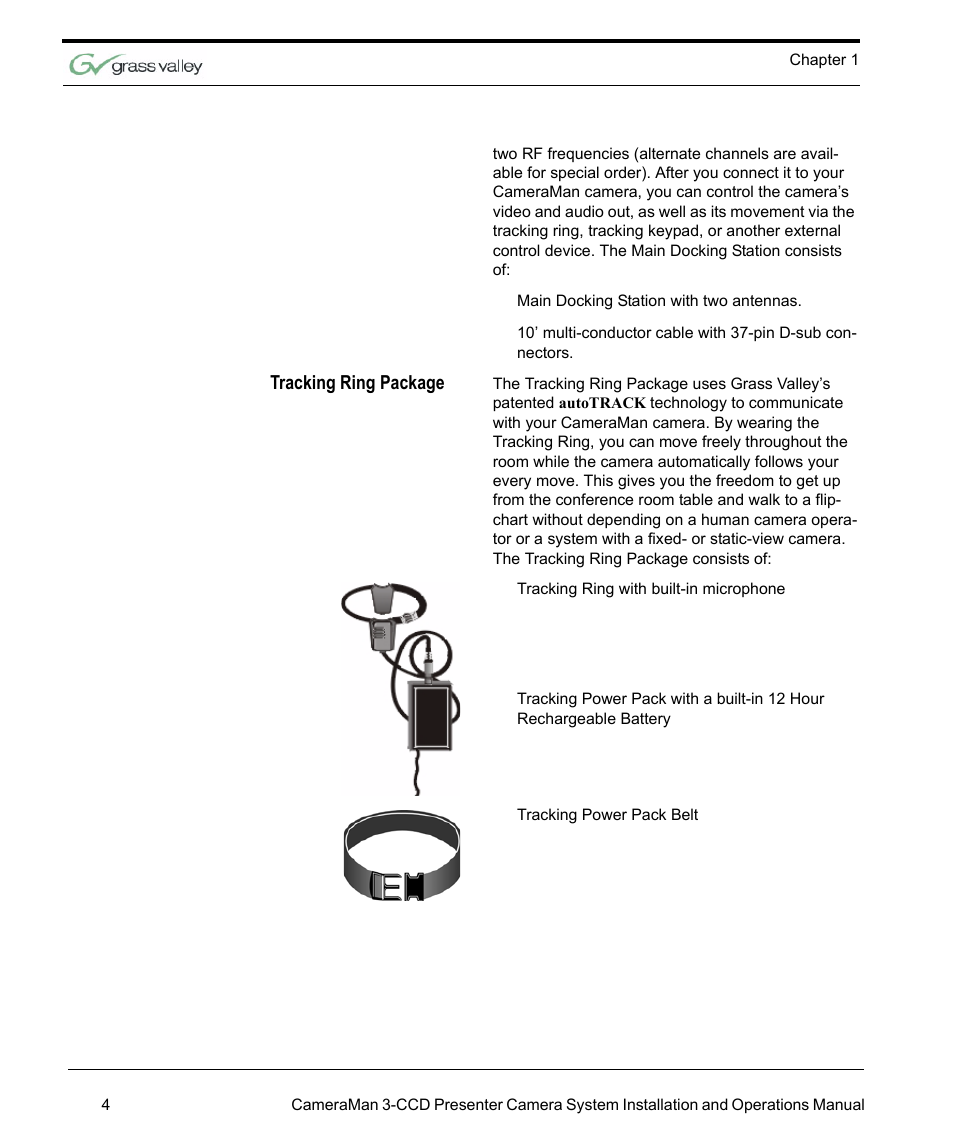 Tracking ring package | Grass Valley 3-CCD CameraMan Rev.C User Manual | Page 10 / 70