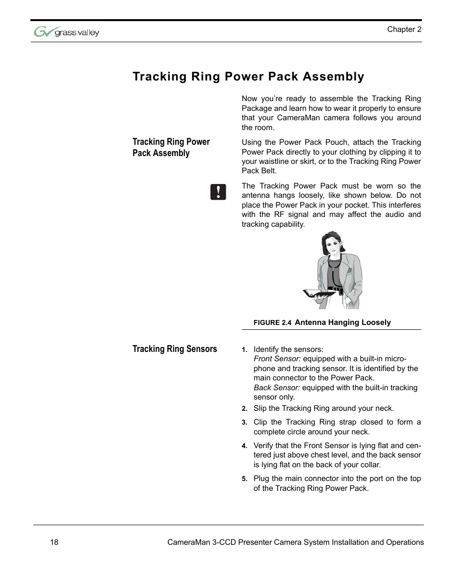 Tracking ring power pack assembly, Tracking ring sensors | Grass Valley 3-CCD CameraMan Rev.C User Manual | Page 24 / 70
