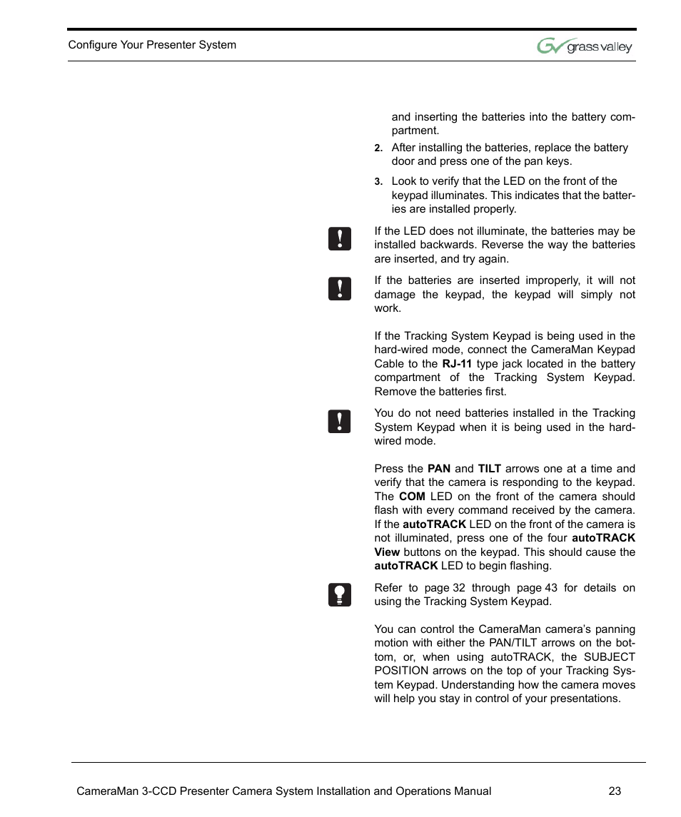 Grass Valley 3-CCD CameraMan Rev.C User Manual | Page 29 / 70