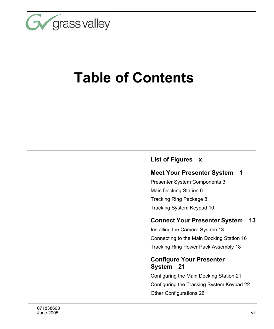 Grass Valley 3-CCD CameraMan Rev.C User Manual | Page 3 / 70