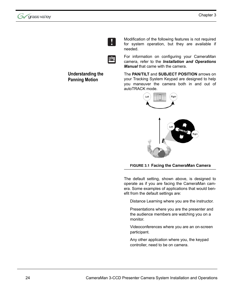 Understanding the panning motion | Grass Valley 3-CCD CameraMan Rev.C User Manual | Page 30 / 70