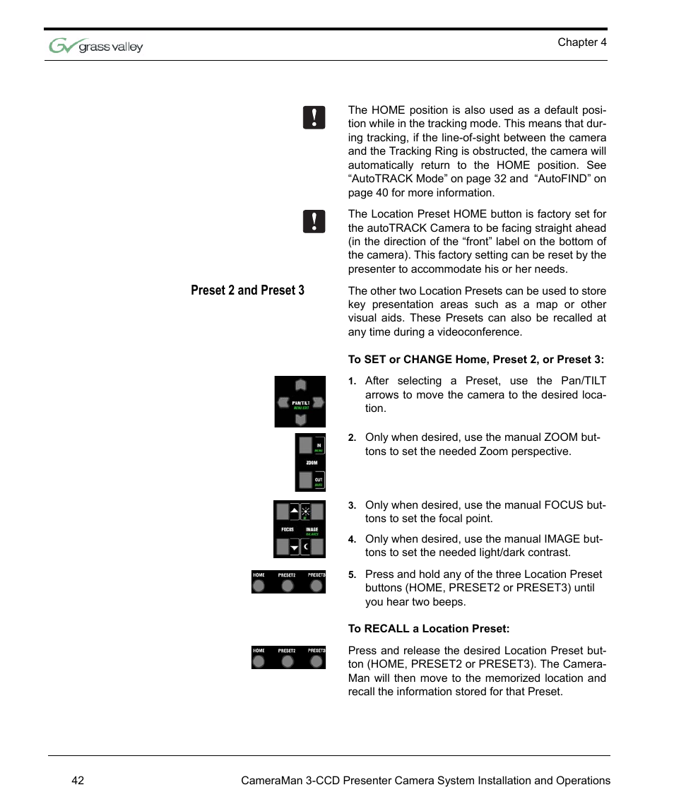Preset 2 and preset 3 | Grass Valley 3-CCD CameraMan Rev.C User Manual | Page 48 / 70