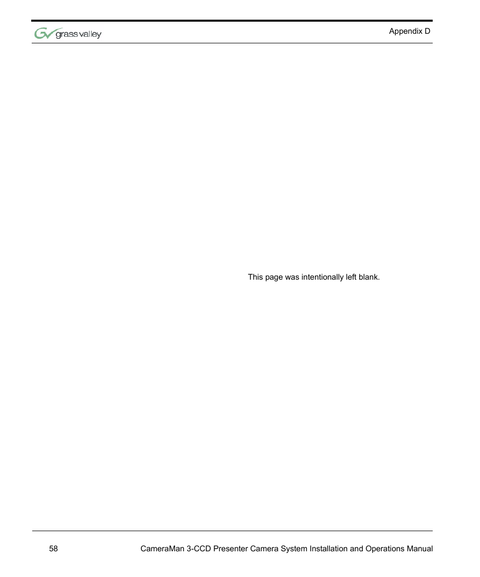 Grass Valley 3-CCD CameraMan Rev.C User Manual | Page 64 / 70