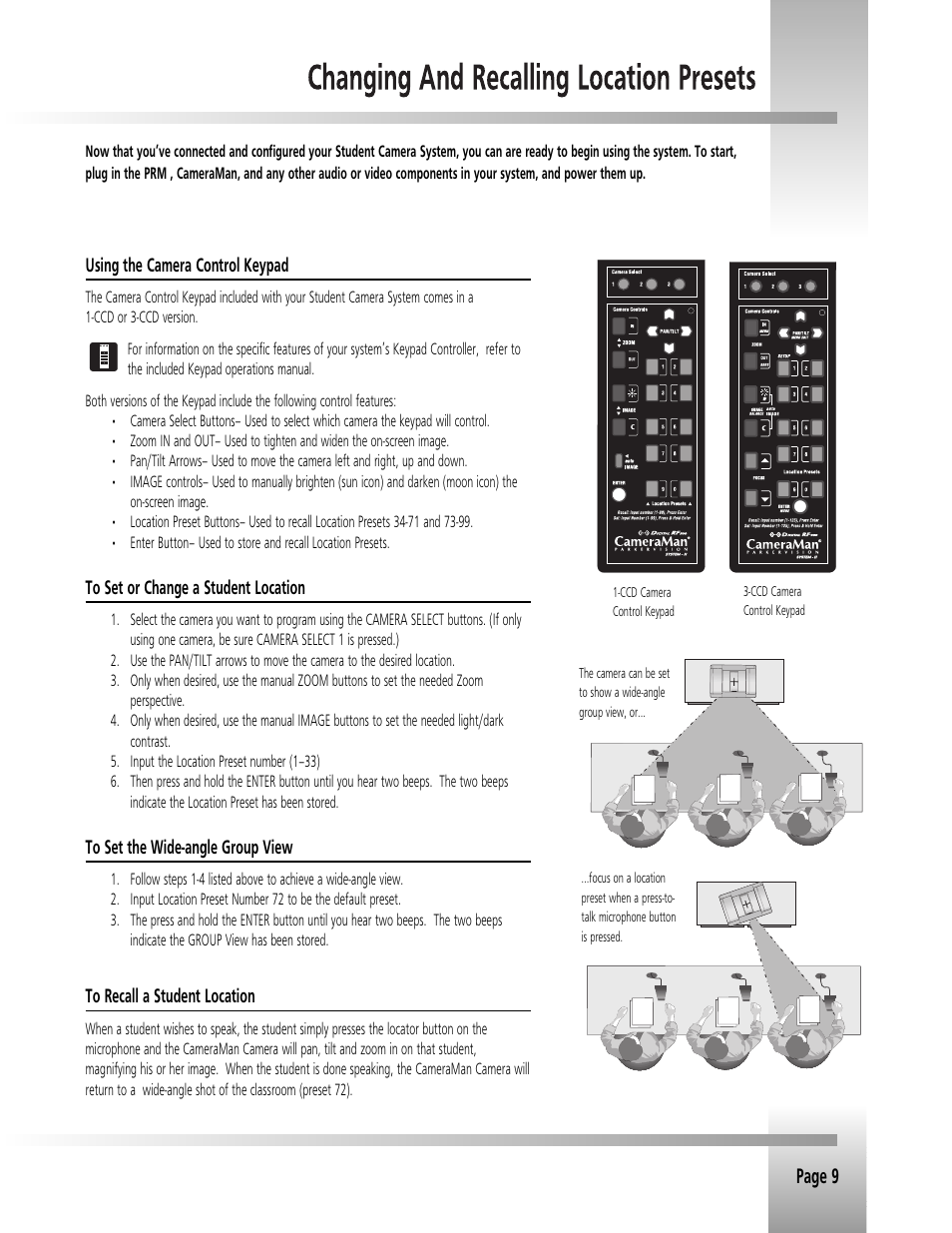 Page 9 | Grass Valley 3e Student CameraMan Rev.B User Manual | Page 12 / 17
