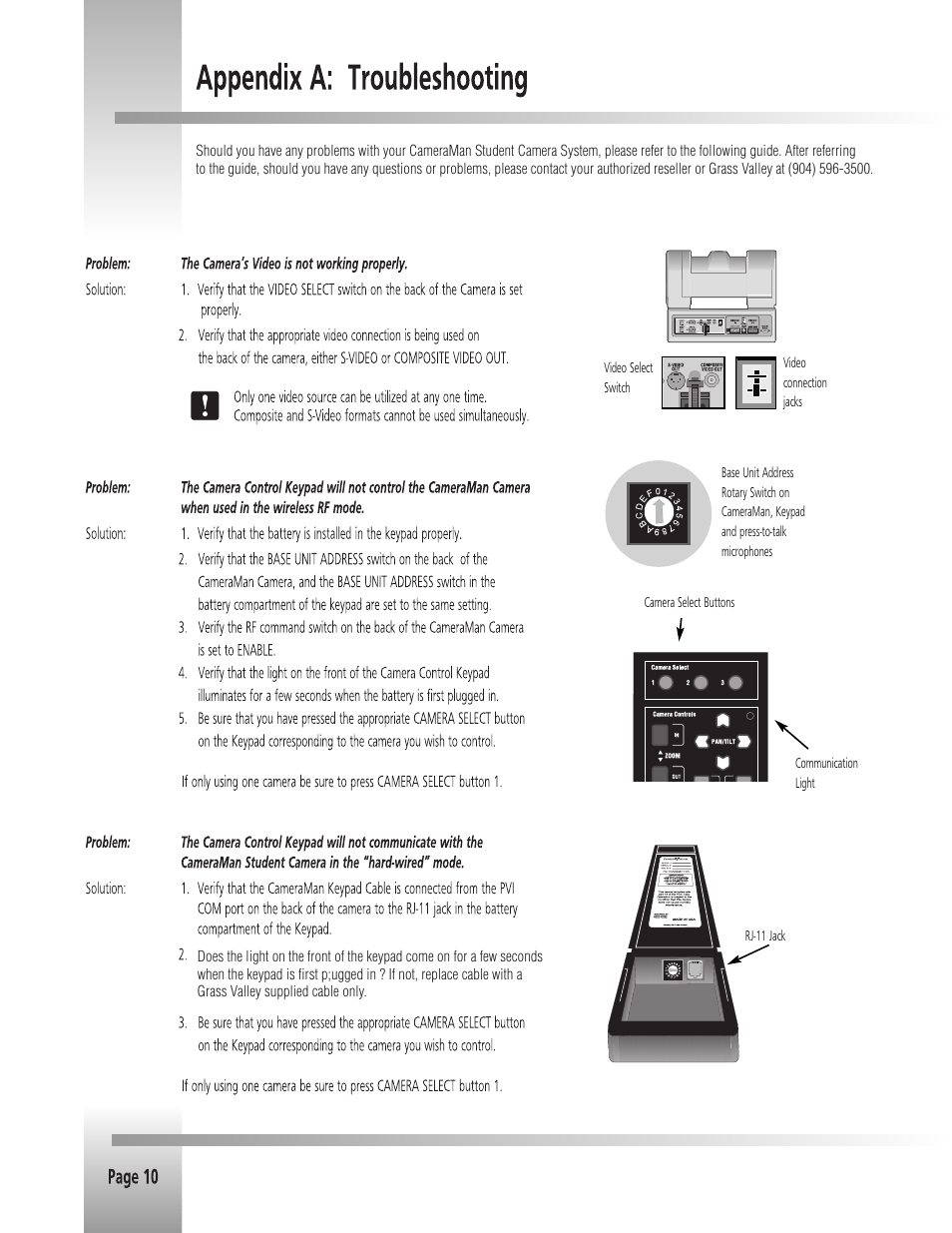 Grass Valley 3e Student CameraMan Rev.B User Manual | Page 13 / 17