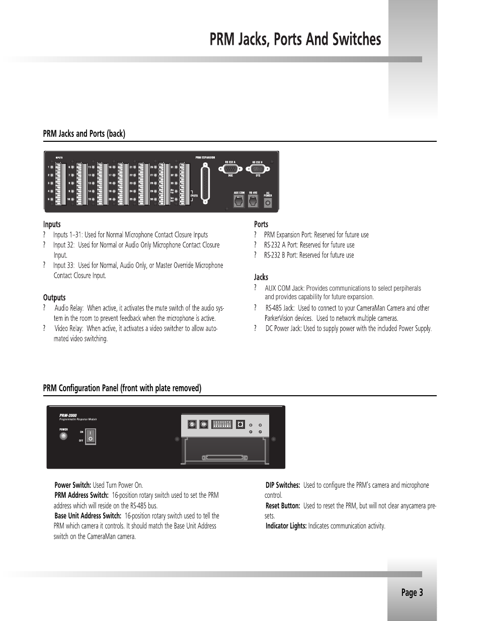 Page 3 | Grass Valley 3e Student CameraMan Rev.B User Manual | Page 6 / 17