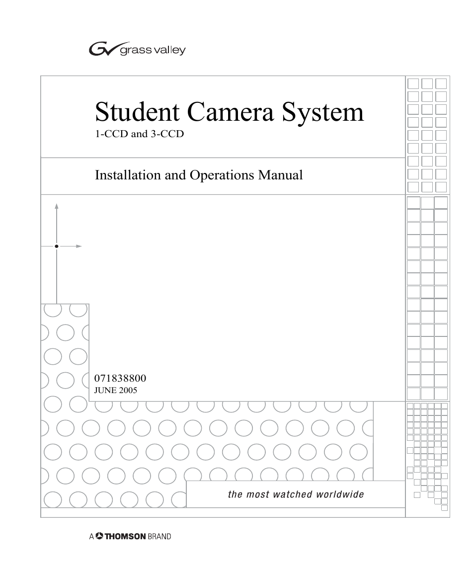 Grass Valley 3e Student CameraMan User Manual | 42 pages