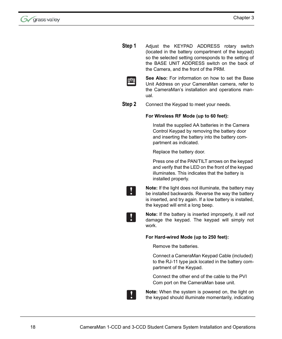 Grass Valley 3e Student CameraMan User Manual | Page 24 / 42