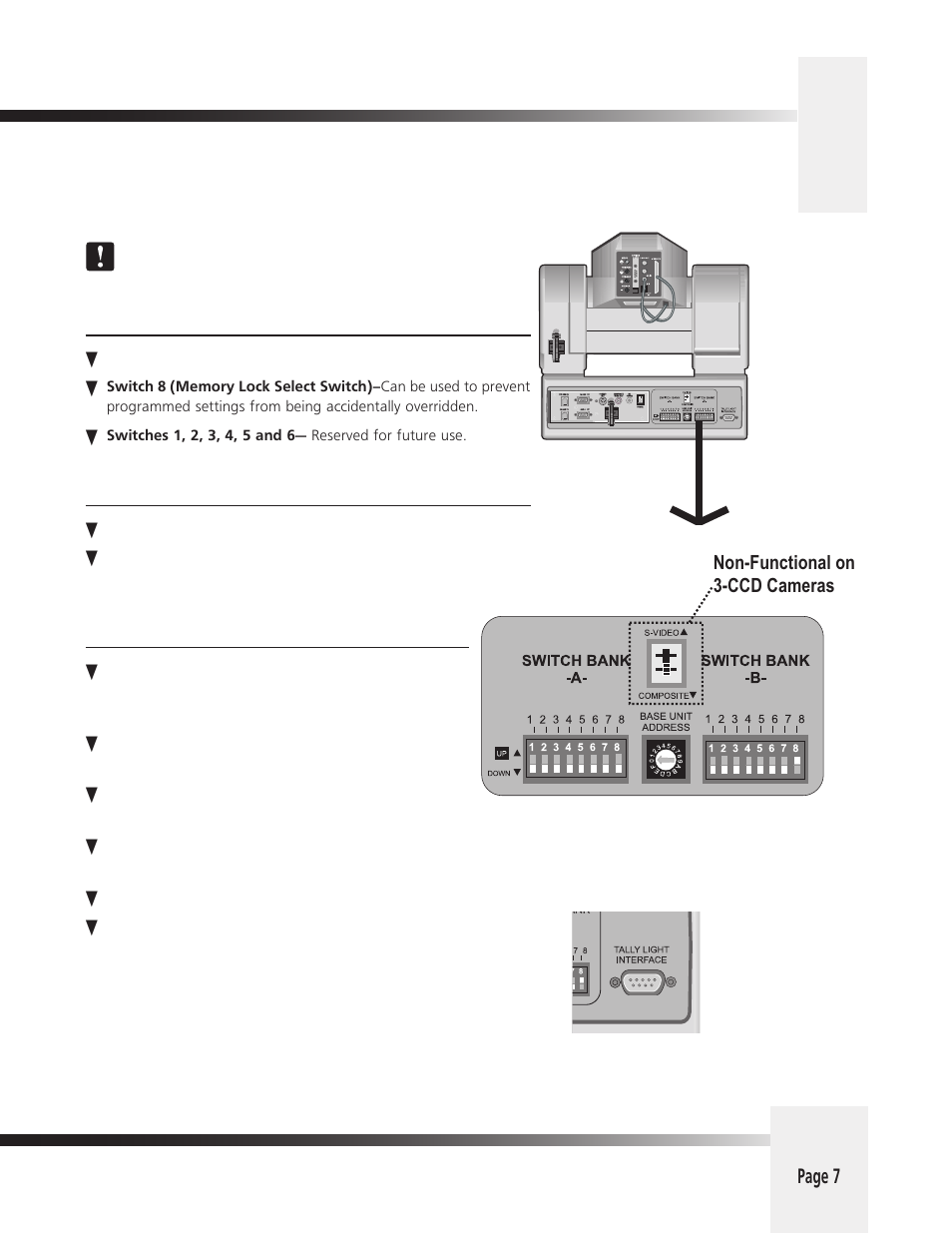 Cameraman configuration switches | Grass Valley 3-CCD ANALOG CameraMan Rev.D1 User Manual | Page 10 / 36