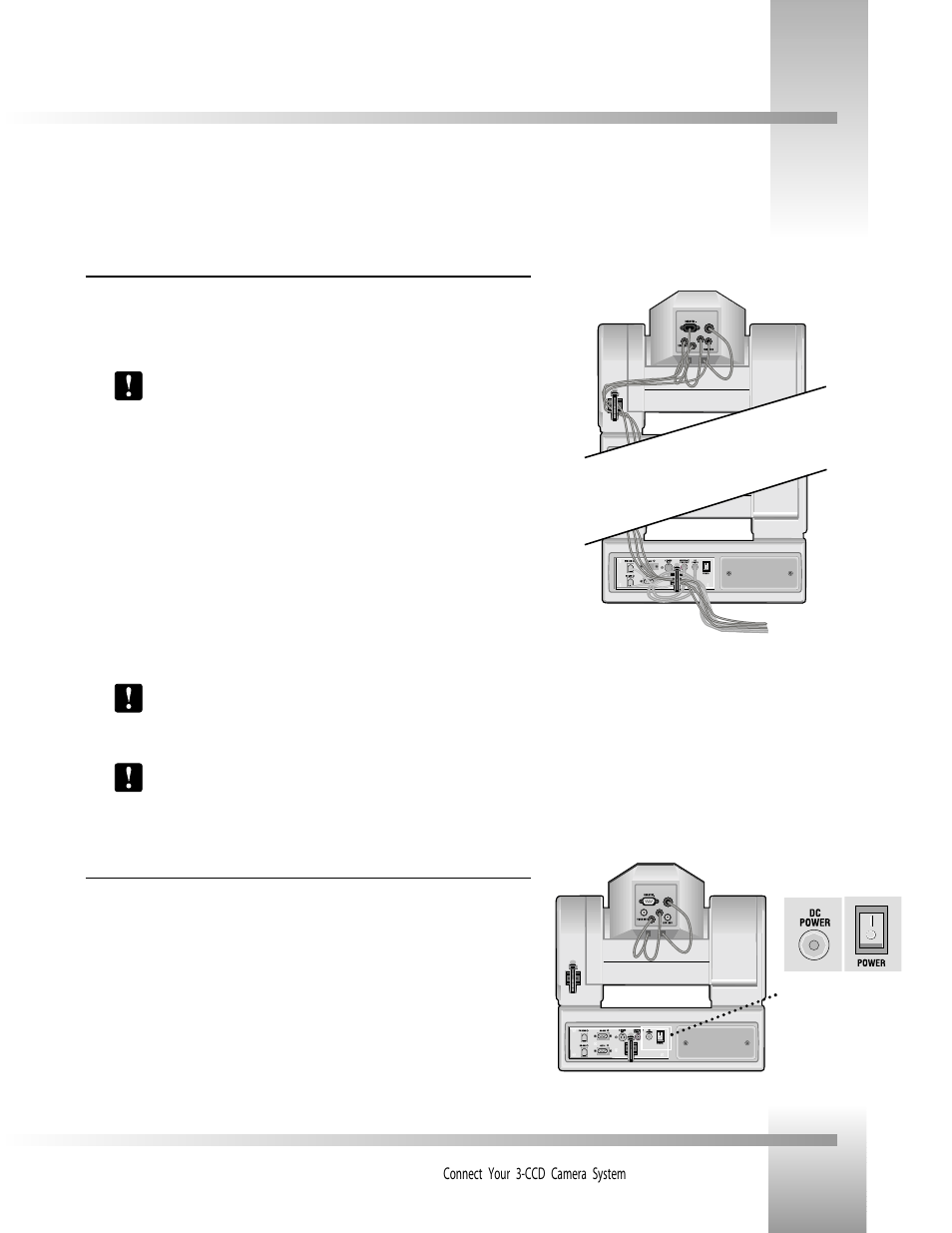 Cable restraint and system power, Page 11 | Grass Valley 3-CCD ANALOG CameraMan Rev.B User Manual | Page 14 / 28