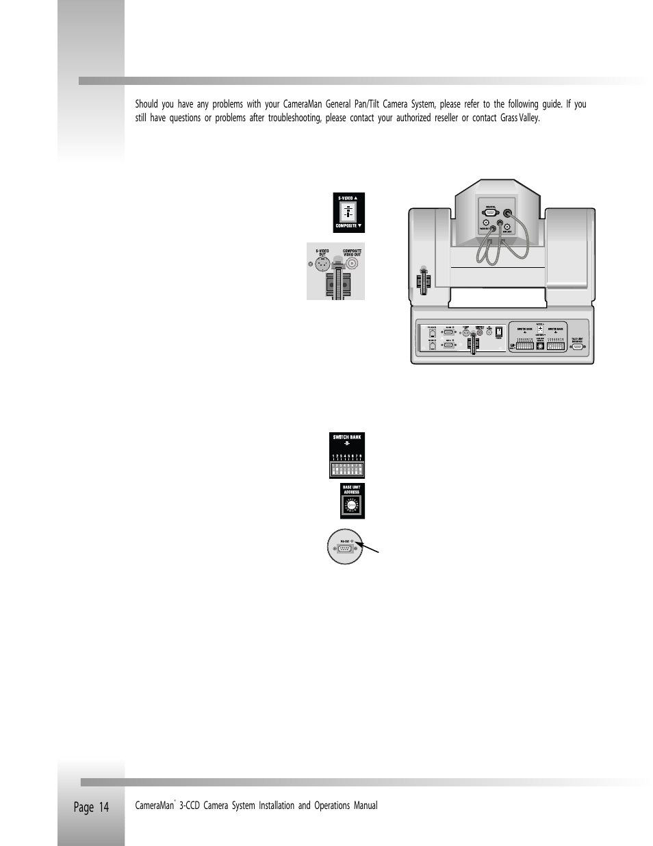 Appendix a: troubleshooting, Page 14 | Grass Valley 3-CCD ANALOG CameraMan Rev.B User Manual | Page 17 / 28