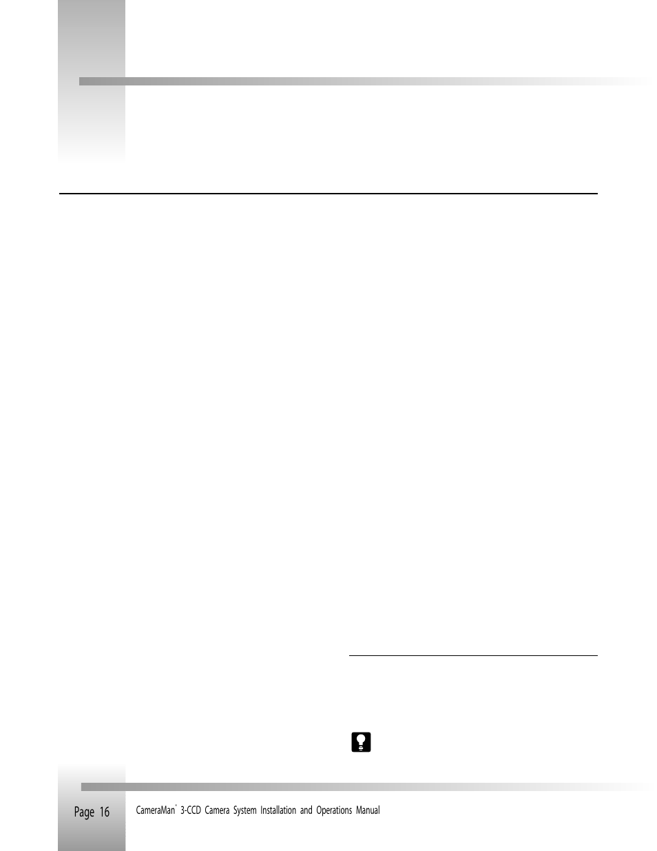 Appendix c: camera specifications, Page 16 | Grass Valley 3-CCD ANALOG CameraMan Rev.B User Manual | Page 19 / 28