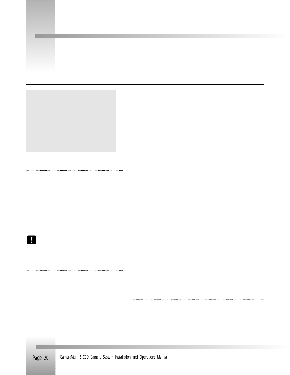 Appendix g: on-screen camera menus, Page 20 | Grass Valley 3-CCD ANALOG CameraMan Rev.B User Manual | Page 23 / 28