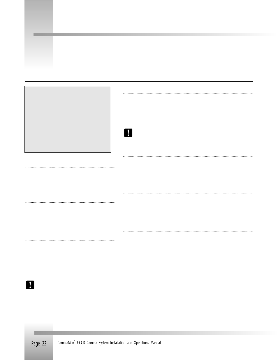 Appendix g: on-screen camera menus, Page 22 | Grass Valley 3-CCD ANALOG CameraMan Rev.B User Manual | Page 25 / 28