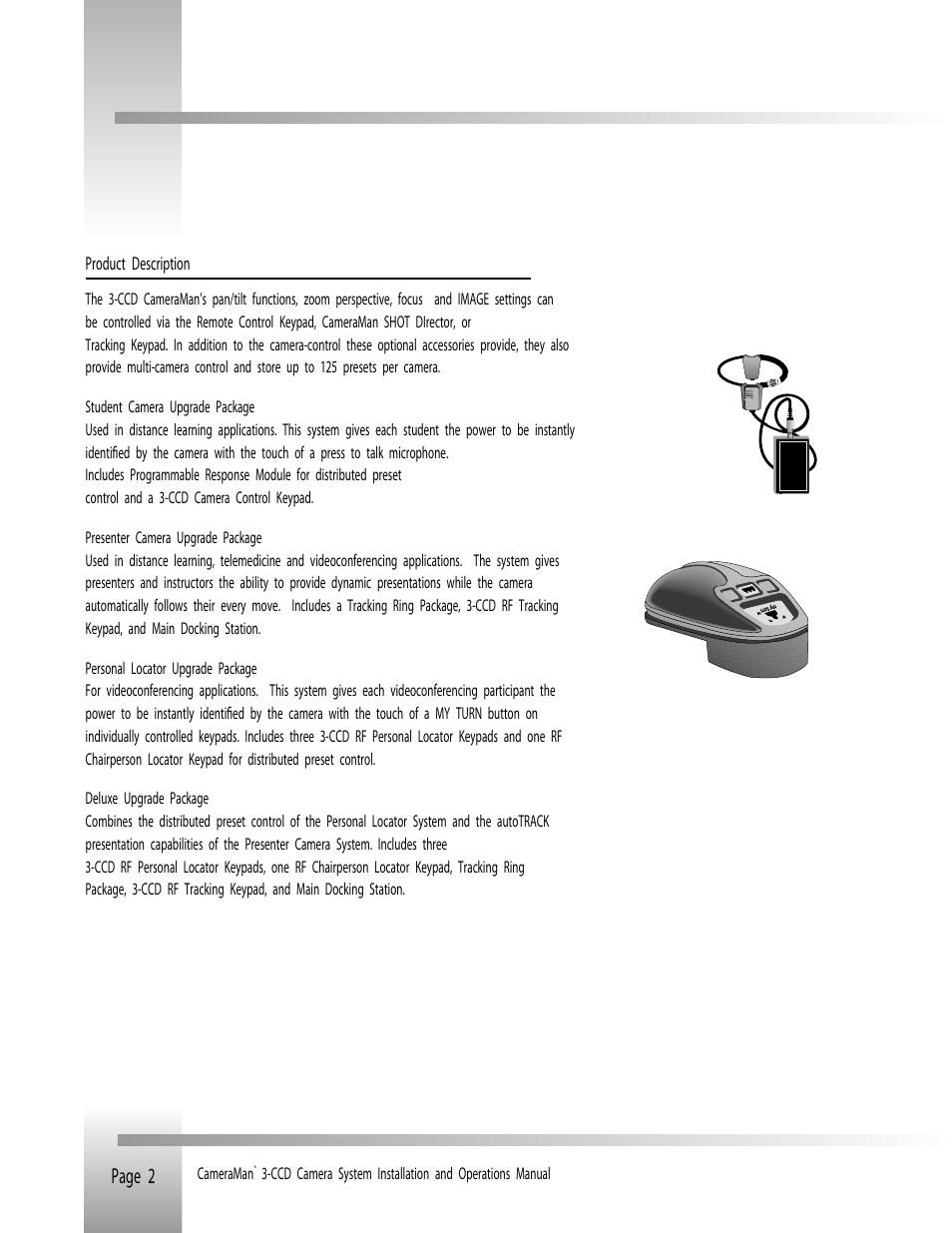 Ccd product description | Grass Valley 3-CCD ANALOG CameraMan Rev.B User Manual | Page 5 / 28