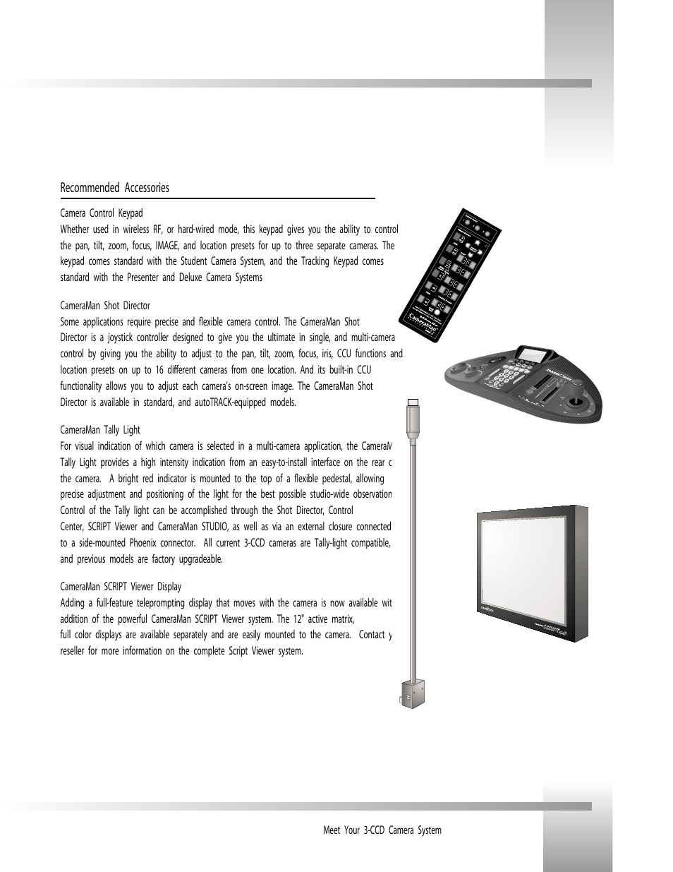 Ccd product description | Grass Valley 3-CCD ANALOG CameraMan Rev.B User Manual | Page 6 / 28