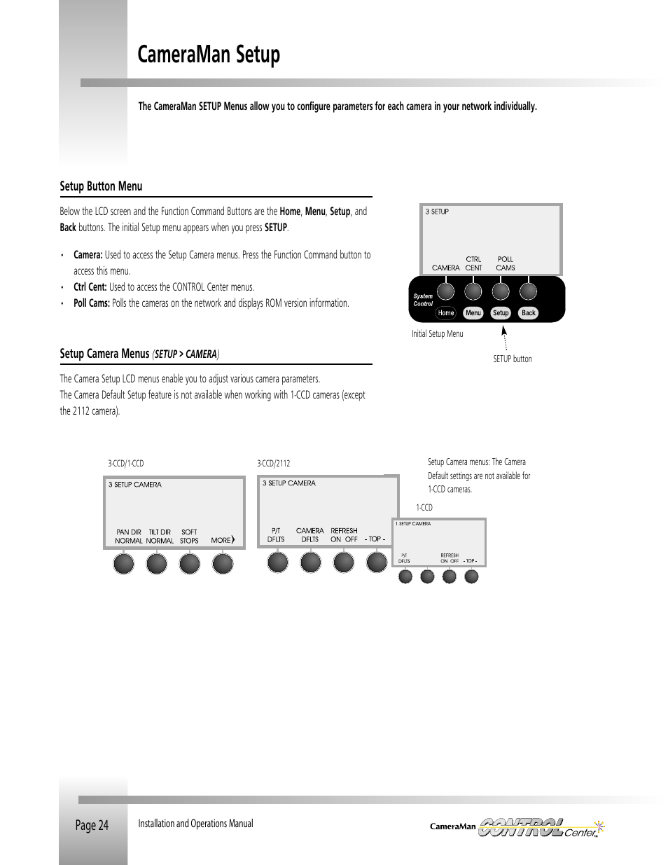 Cameraman setup | Grass Valley CONTROL Center CameraMan Rev.B User Manual | Page 27 / 52