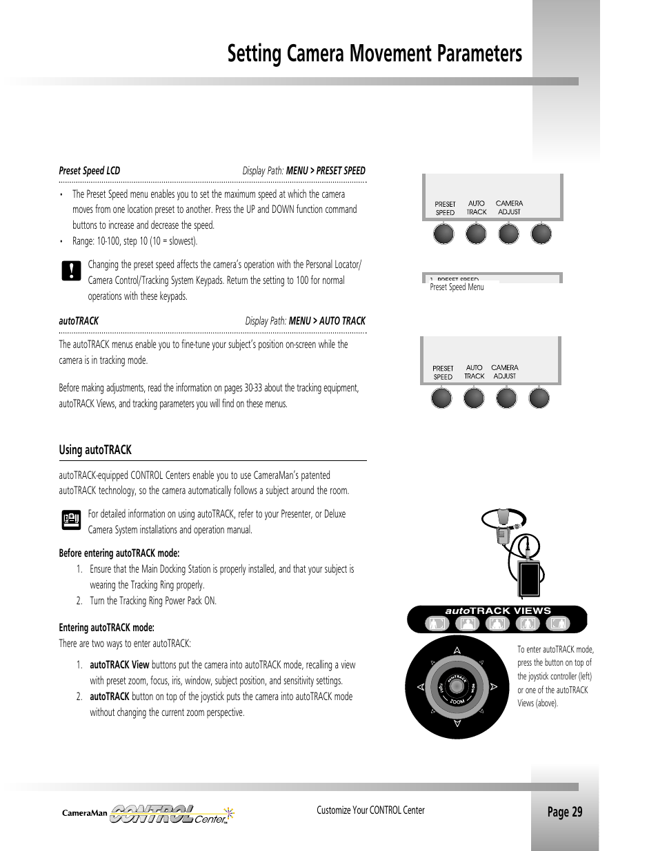 Setting camera movement parameters | Grass Valley CONTROL Center CameraMan Rev.B User Manual | Page 32 / 52