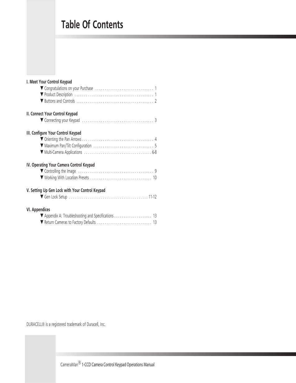 Grass Valley 1-CCD CameraMan Rev.D1 User Manual | Page 3 / 19