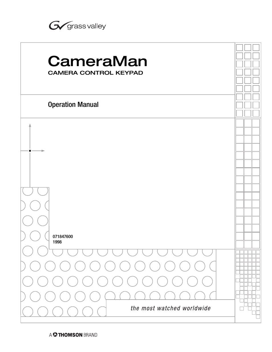 Grass Valley CameraMan Control Keypad User Manual | 17 pages