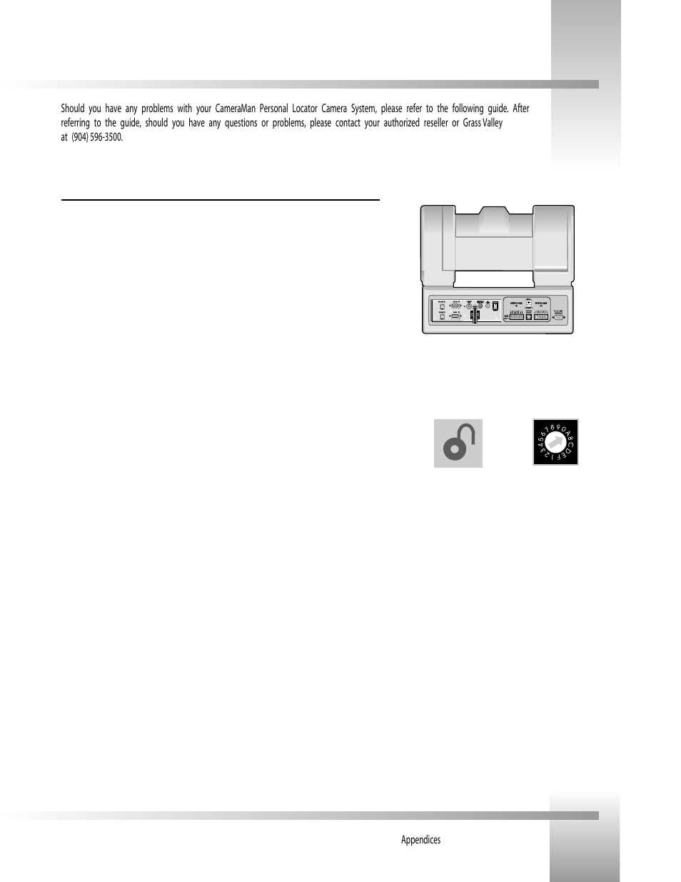 Appendix c: troubleshooting | Grass Valley Personal Locator System CameraMan User Manual | Page 14 / 17