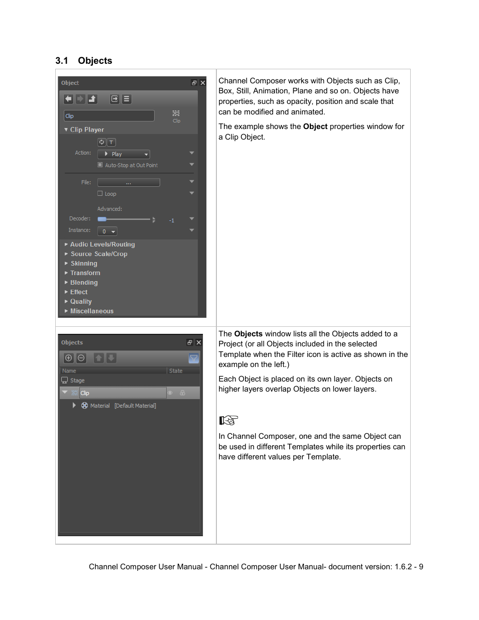 Objects | Grass Valley Channel Composer v.1.6.2 User Manual | Page 10 / 112