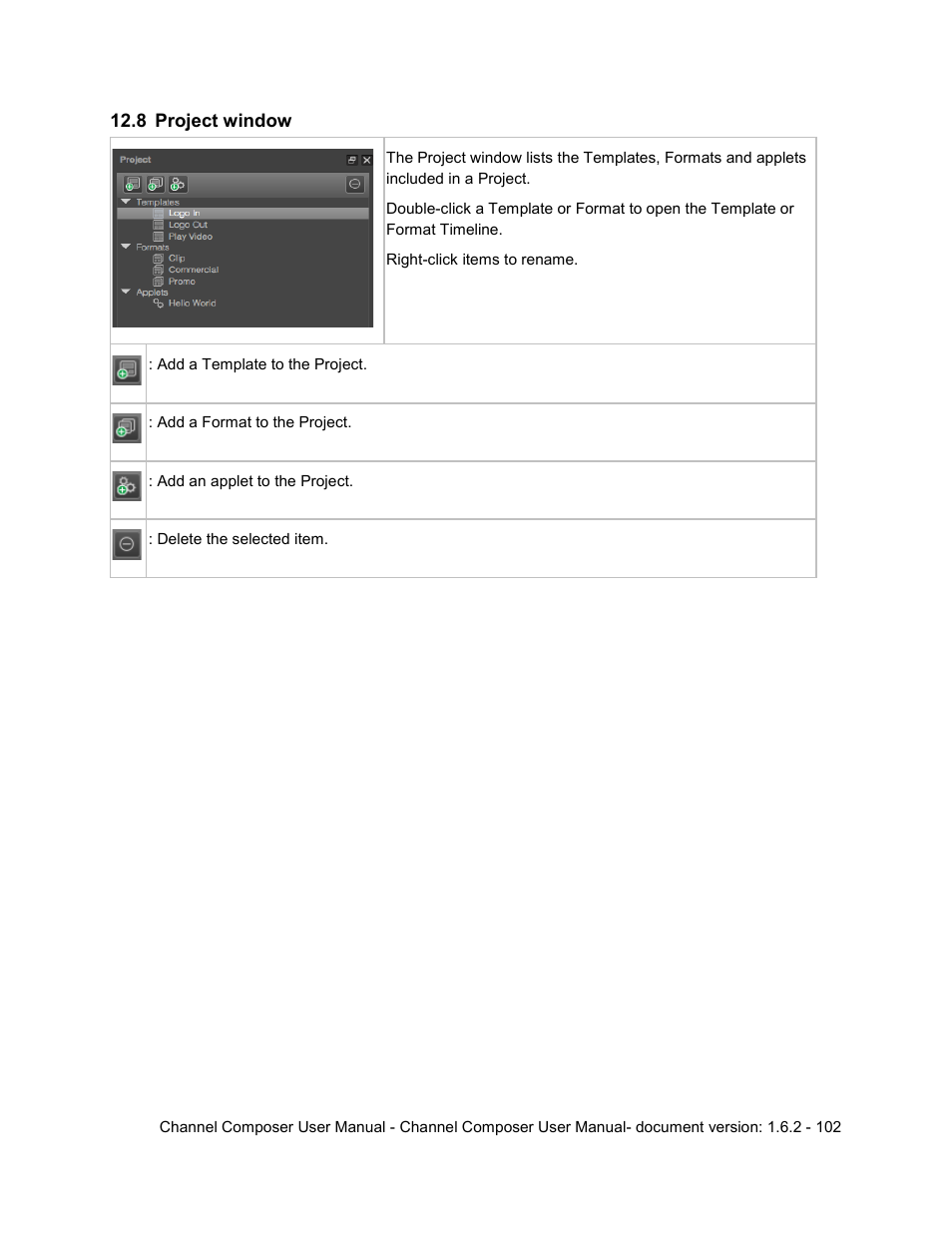 Project window | Grass Valley Channel Composer v.1.6.2 User Manual | Page 103 / 112