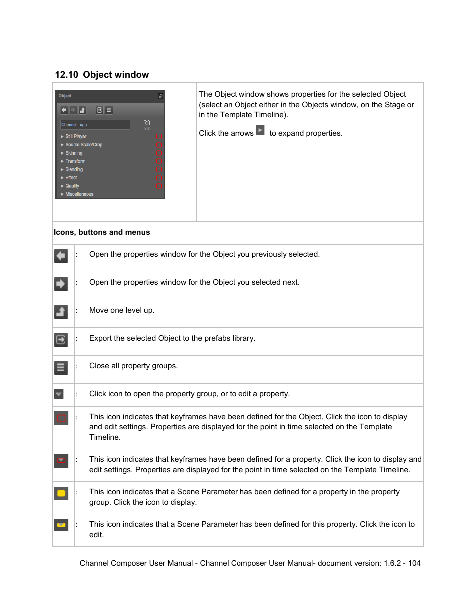 Object window | Grass Valley Channel Composer v.1.6.2 User Manual | Page 105 / 112