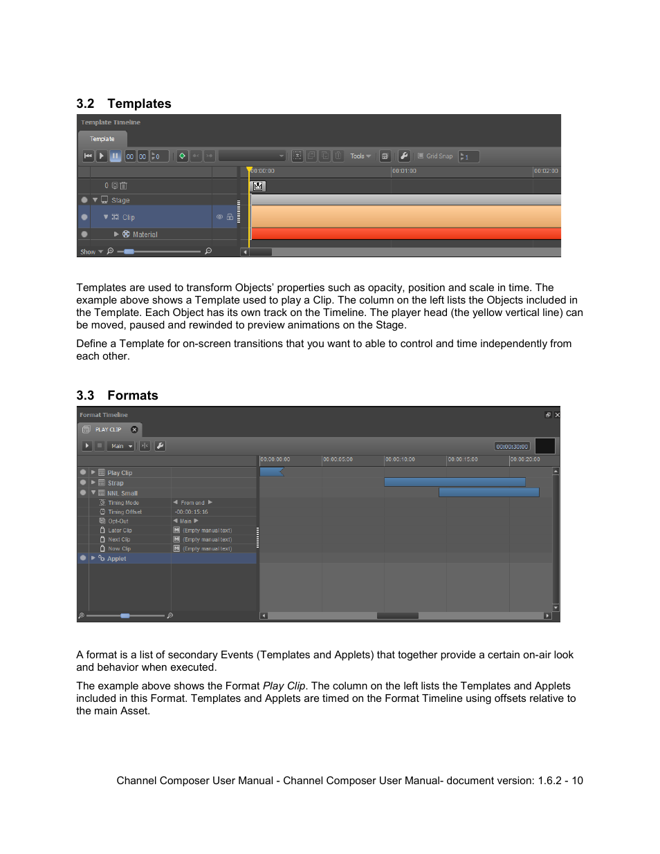 Templates, Formats | Grass Valley Channel Composer v.1.6.2 User Manual | Page 11 / 112