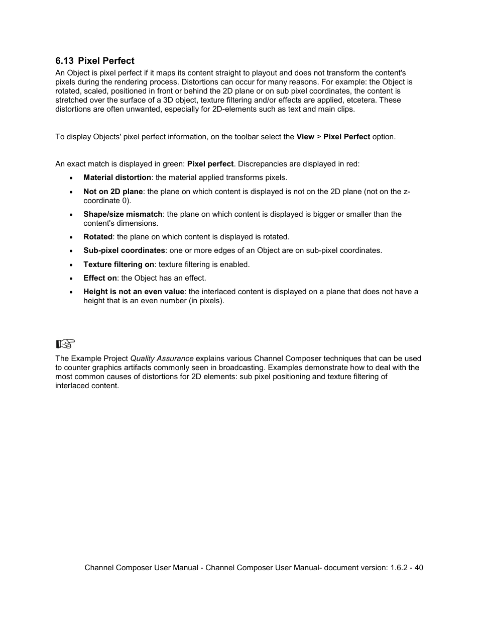 13 pixel perfect, Pixel perfect | Grass Valley Channel Composer v.1.6.2 User Manual | Page 41 / 112