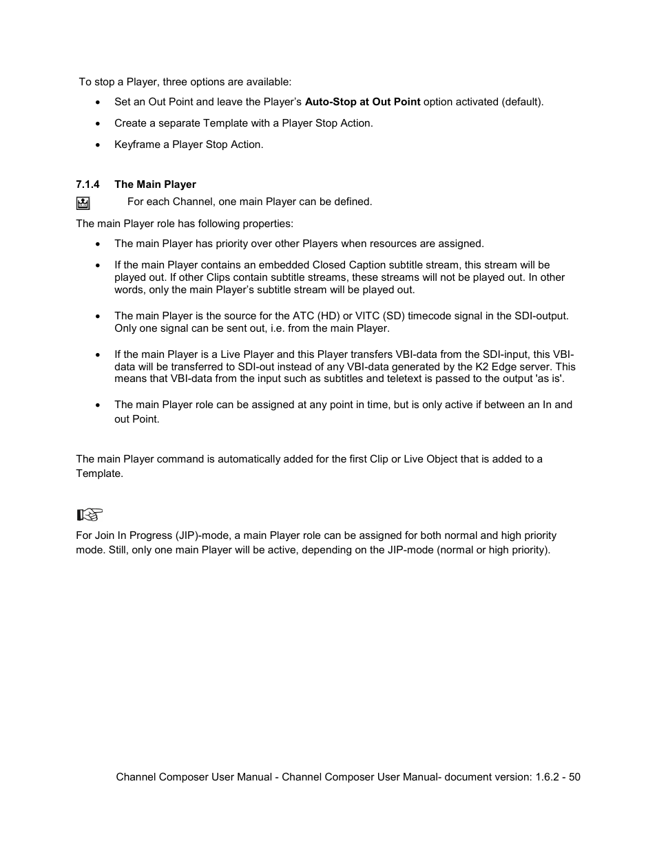 4 the main player | Grass Valley Channel Composer v.1.6.2 User Manual | Page 51 / 112