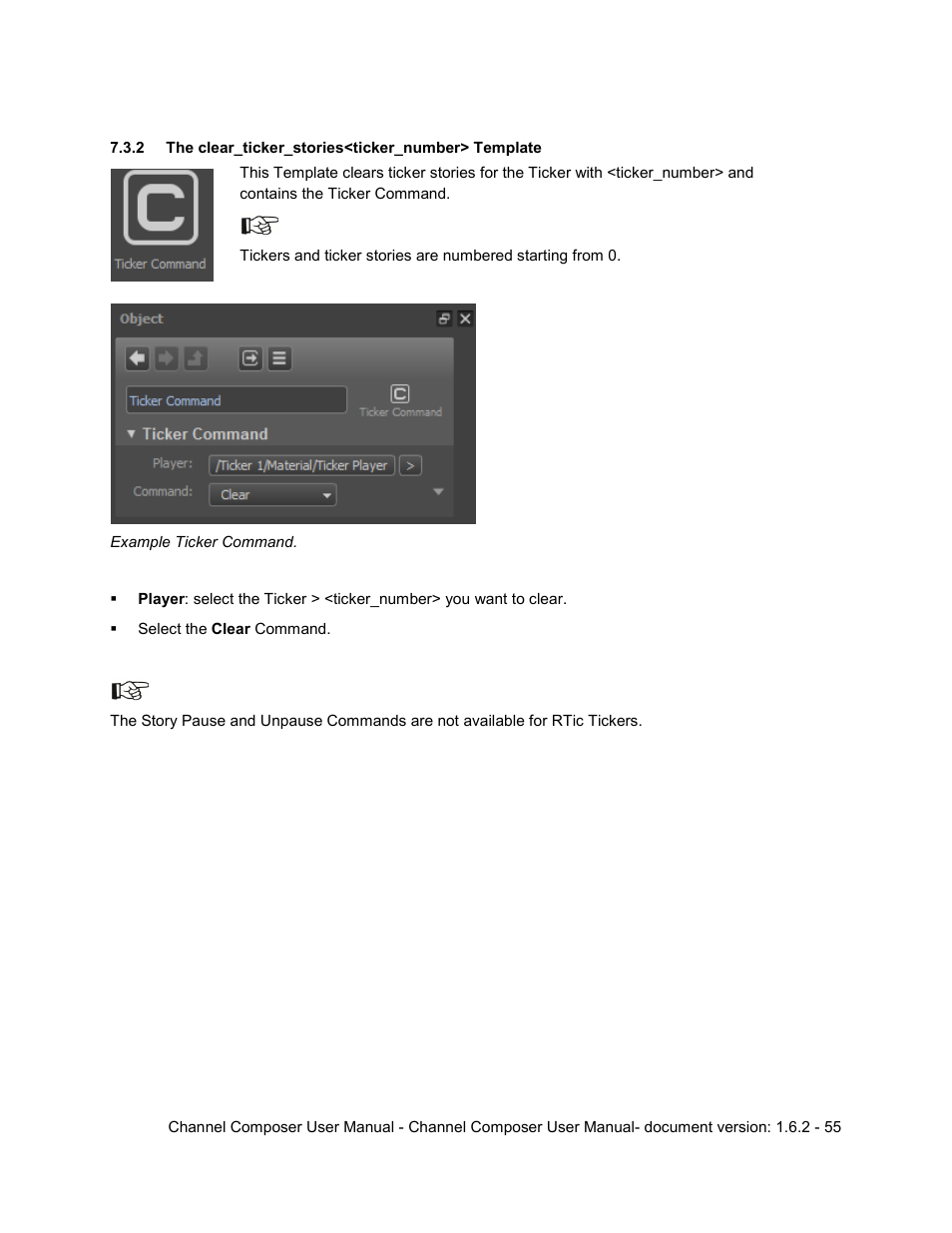 2 the clear_ticker_stories<ticker_number> template | Grass Valley Channel Composer v.1.6.2 User Manual | Page 56 / 112