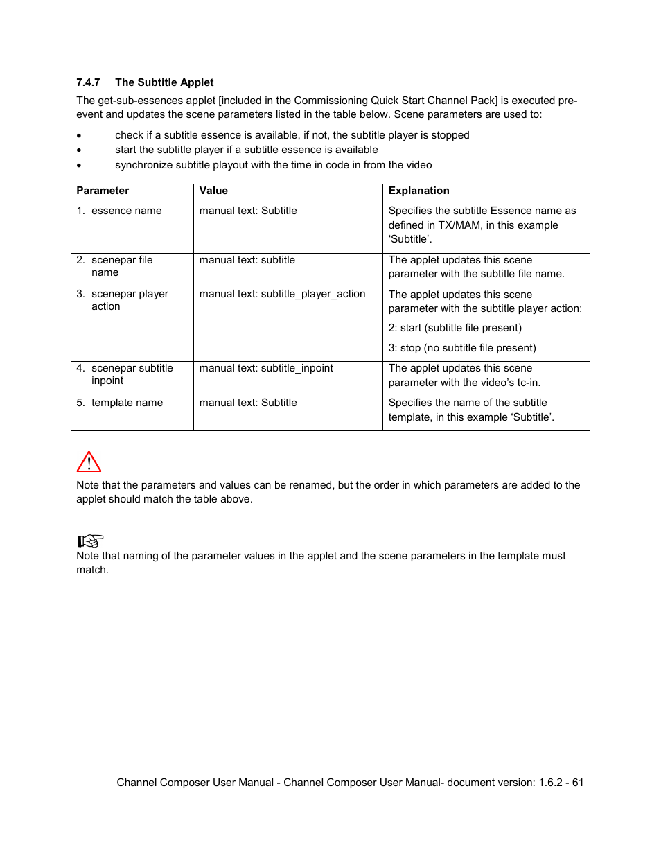 7 the subtitle applet | Grass Valley Channel Composer v.1.6.2 User Manual | Page 62 / 112