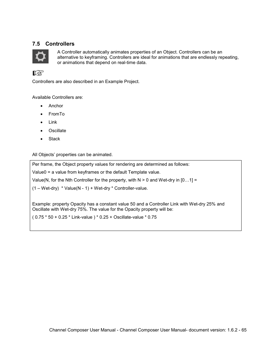 5 controllers, Controllers | Grass Valley Channel Composer v.1.6.2 User Manual | Page 66 / 112