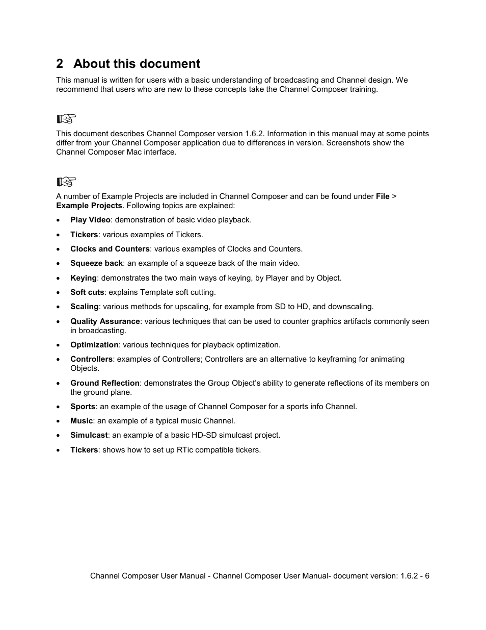 2 about this document, About this document | Grass Valley Channel Composer v.1.6.2 User Manual | Page 7 / 112