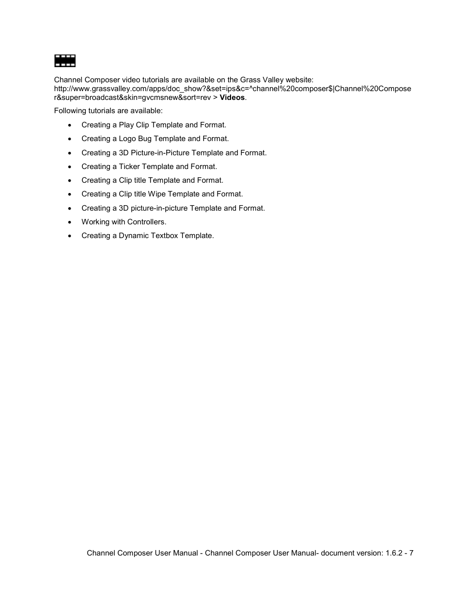 Grass Valley Channel Composer v.1.6.2 User Manual | Page 8 / 112