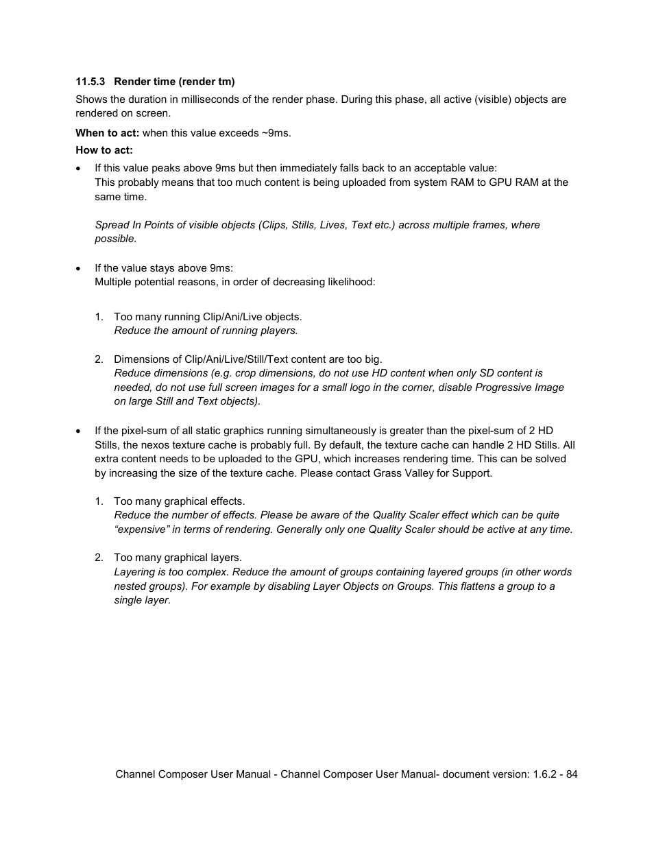 3 render time (render tm) | Grass Valley Channel Composer v.1.6.2 User Manual | Page 85 / 112