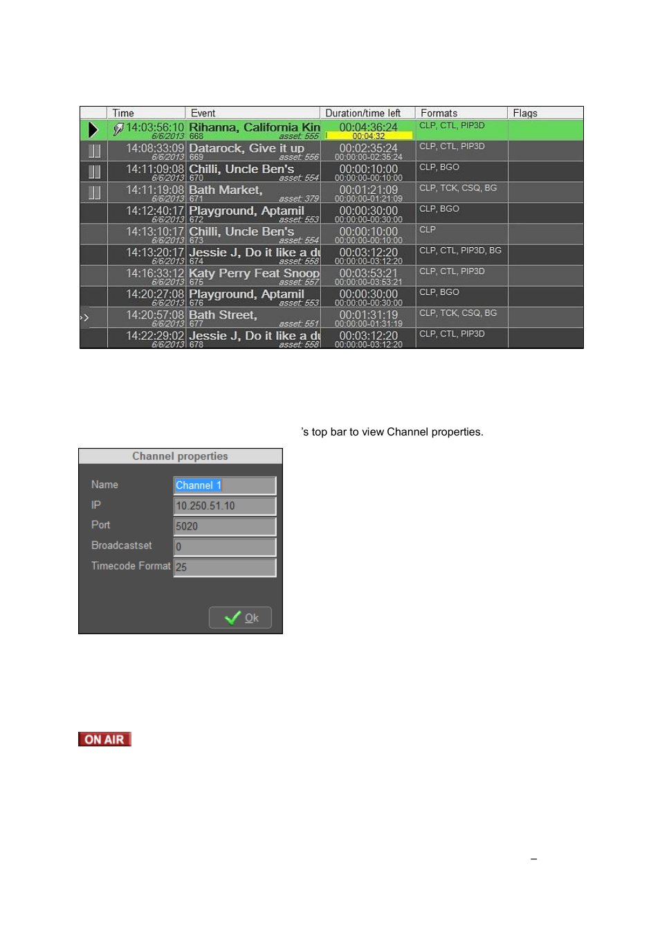 The active playlist (vertical view) | Grass Valley Cobalt v.2.87 User Manual | Page 16 / 73