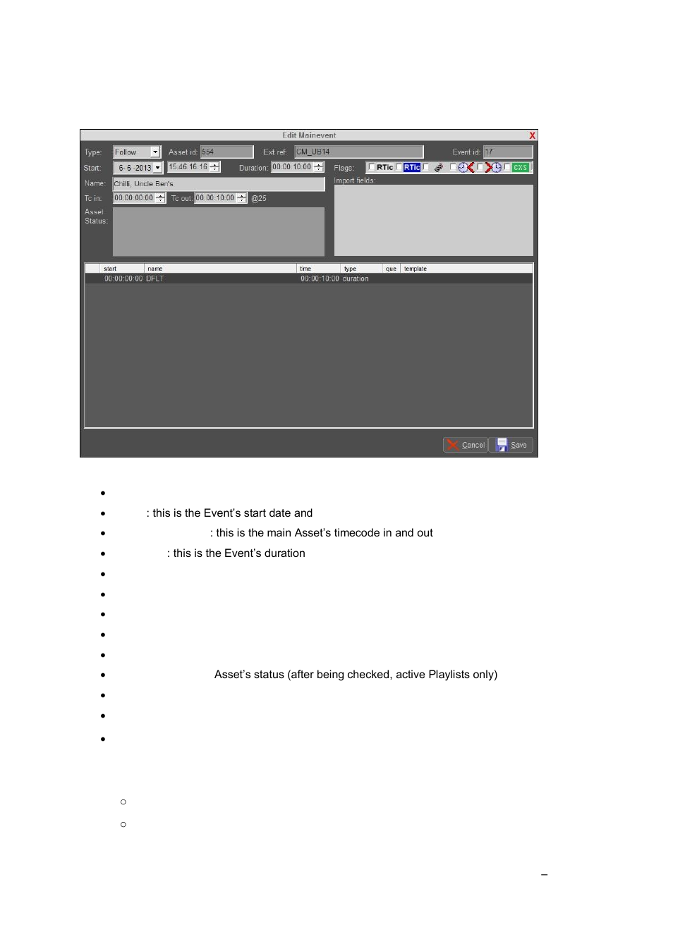 Events | Grass Valley Cobalt v.2.87 User Manual | Page 21 / 73