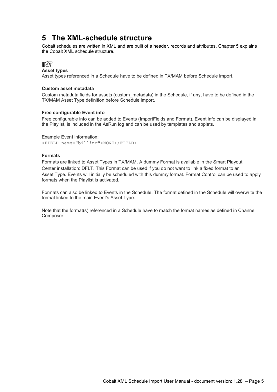 5 the xml-schedule structure, The xml-schedule structure | Grass Valley Schedule Importer User Manual | Page 5 / 14