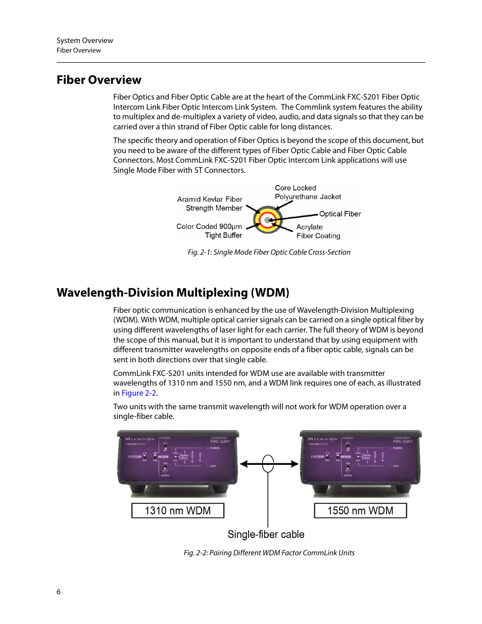 Fiber overview, Wavelength-division, Multiplexing (wdm) | Wavelength-division multiplexing (wdm) | Grass Valley FXC-S201 User Manual | Page 10 / 37