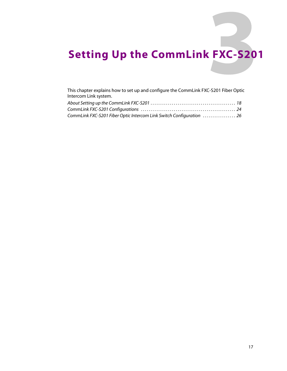 Setting up the commlink fxc-s201, 3 setting up the commlink fxc-s201 | Grass Valley FXC-S201 User Manual | Page 21 / 37